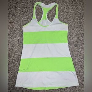 Lululemon Cool Racerback Tank | Bold Stripe Zippy Green